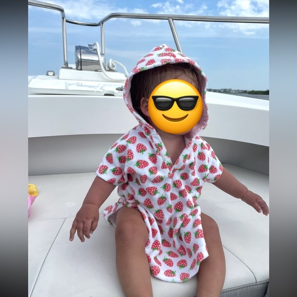 Baby Boden Strawberry Print Swim Coverup - Picture 5 of 5